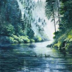 Jigsaw puzzle: River in the forest