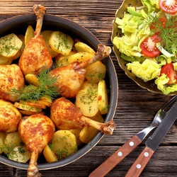 Jigsaw puzzle: Potatoes with chicken