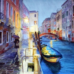 Jigsaw puzzle: Rain in Venice