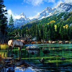 Jigsaw puzzle: By the mountain lake