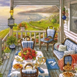 Jigsaw puzzle: Veranda overlooking the sea