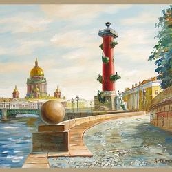 Jigsaw puzzle: Rostral column. St. Petersburg