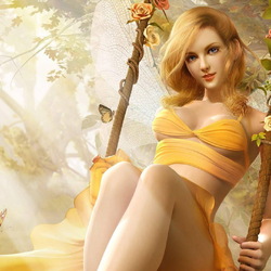 Jigsaw puzzle: Fairy on a swing