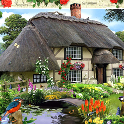 Jigsaw puzzle: Pink cottage