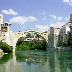 Jigsaw puzzle: City of Mostar. Bosnia and Herzegovina