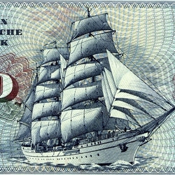 Jigsaw puzzle: Sailboat on a banknote