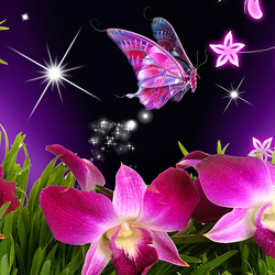 Jigsaw puzzle: Orchids and Butterfly