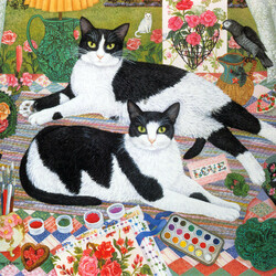 Jigsaw puzzle: Romantic cats