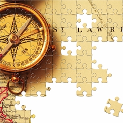 Jigsaw puzzle: Compass and map puzzle