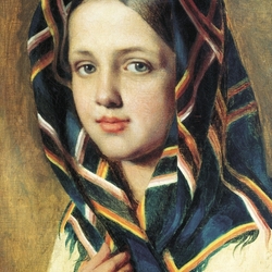 Jigsaw puzzle: Girl in a scarf