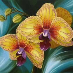 Jigsaw puzzle: Yellow orchid