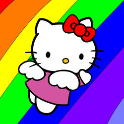 Jigsaw puzzle: Kitty and rainbow