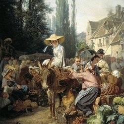 Jigsaw puzzle: Market at Fontainebleau