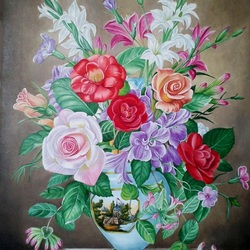 Jigsaw puzzle: Bouquet with roses