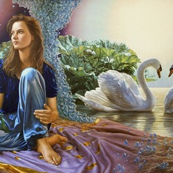 Jigsaw puzzle: Girl and swans