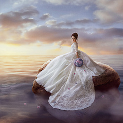 Jigsaw puzzle: Bride by the sea