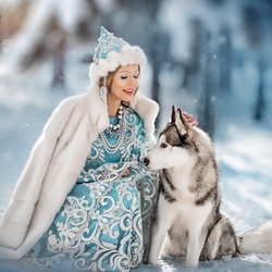 Jigsaw puzzle: Snow Maiden with protection