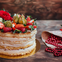 Jigsaw puzzle: Cake with flower