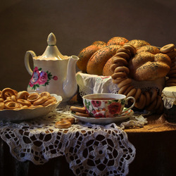 Jigsaw puzzle: Tea with bagels