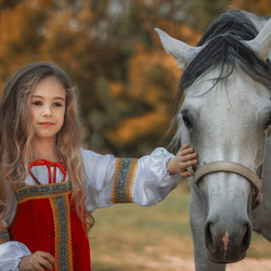Jigsaw puzzle: Girl with a horse