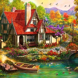 Jigsaw puzzle: House with red roof