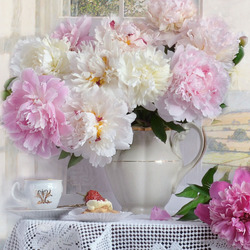 Jigsaw puzzle: Bouquet of peonies