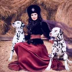 Jigsaw puzzle: Girl with Dalmatians