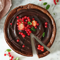 Jigsaw puzzle: Cheesecake with chocolate