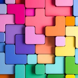 Jigsaw puzzle: Colored cubes