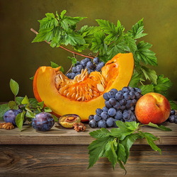 Jigsaw puzzle: Pumpkin and fruit
