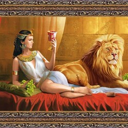 Jigsaw puzzle: Beauty with lion