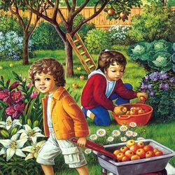 Jigsaw puzzle: Picking apples