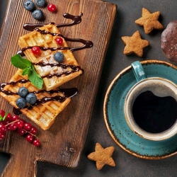 Jigsaw puzzle: Coffee and waffles