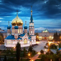 Jigsaw puzzle: Evening Omsk
