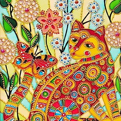 Jigsaw puzzle: Cat and butterfly