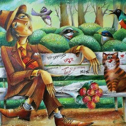 Jigsaw puzzle:  Meeting in the park