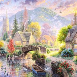 Jigsaw puzzle: Village in the mountains