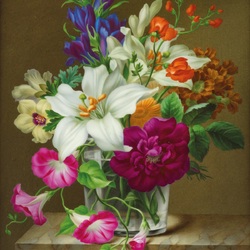 Jigsaw puzzle: Bouquet in a crystal vase