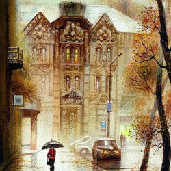 Jigsaw puzzle: Rain in the city