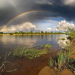 Jigsaw puzzle: Rainbow over the river