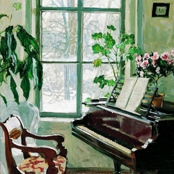 Jigsaw puzzle: Living room with grand piano