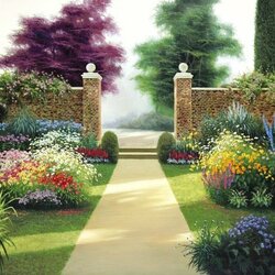Jigsaw puzzle: Path in flowers