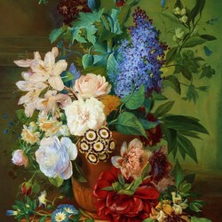 Jigsaw puzzle: Flowers in a terracotta vase