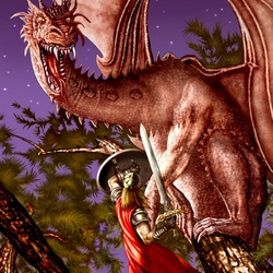 Jigsaw puzzle: Warrior and dragon