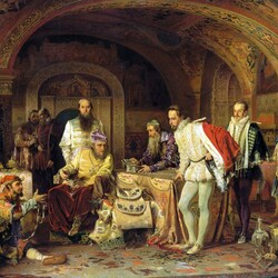 Jigsaw puzzle: Ivan the Terrible shows the treasures to the English ambassador Horsey