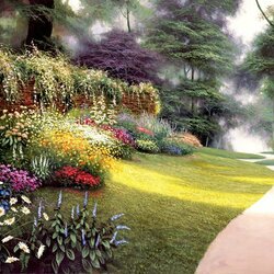 Jigsaw puzzle: The path by the flower garden