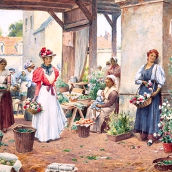 Jigsaw puzzle: Buying flowers