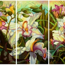 Jigsaw puzzle: Triptych with orchids