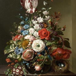 Jigsaw puzzle: Bouquet of flowers on a marble table