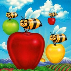 Jigsaw puzzle: Bees and apples